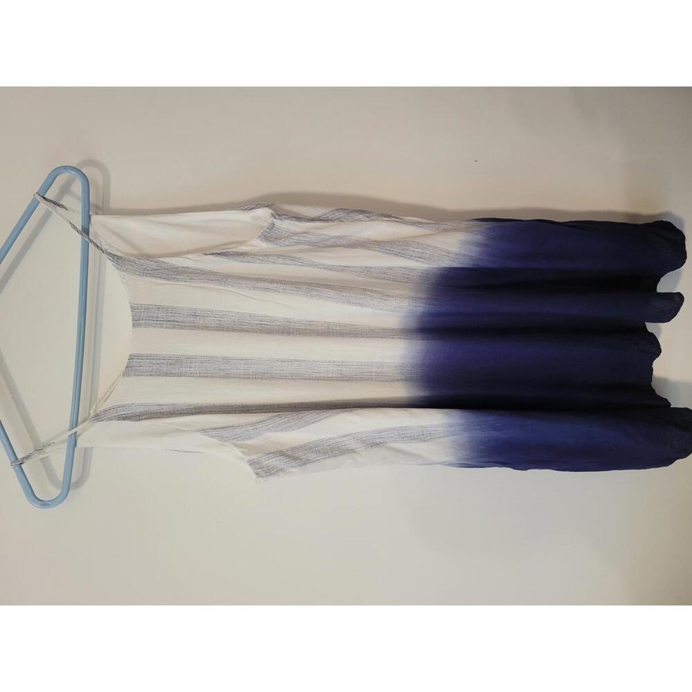KLD Elegant Striped Midi Dress with Ombre Effect